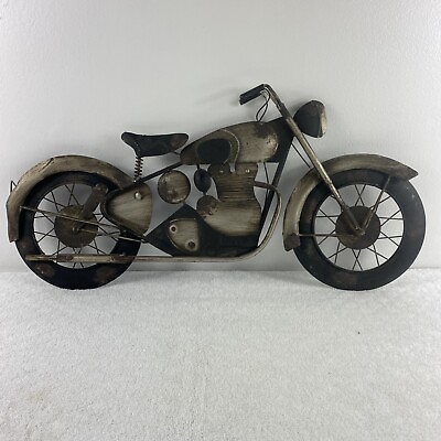 #ad Rustic 3D Motorcycle Metal Wall Art Decor Hanging Brushed Vintage Harley $34.97