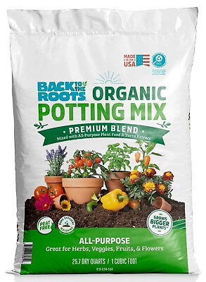 #ad Back to the Roots Organic Potting Mix All Purpose Premium Blend Soil 1 cu ft $11.16