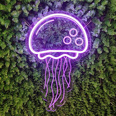 #ad Jellyfish Neon Signs for Wall Decor Light Up Personalized for Bedroom Bar B... $44.40