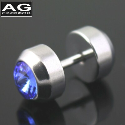#ad Pair 2pc Blue Earring Stud Piercing 18g $7.45