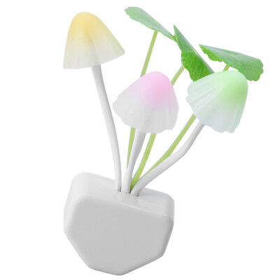 #ad LED Sensor Night Light Mushroom Lamp EU US Plug Romantic Colorful Home Decor $7.51