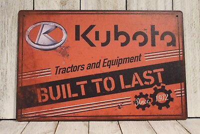 #ad #ad Kubota Tin Metal Sign Rustic Vintage Style Ad Tractors amp; Equipment Farm Farmer $10.97