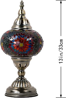 #ad Marrakech Turkish Table Lamp Handmade Mosaic Glass Desk Table $38.69