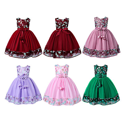 #ad Kids Flower Girl Dress Formal Princess Formal Party Wedding Bridesmaid Ball Gown $23.68