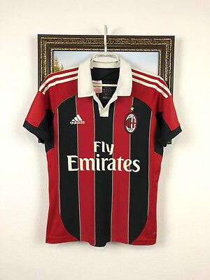 #ad AC Milan Home football shirt 2012 Soccer Adidas Maglia Jersey Kids 13 $10.00