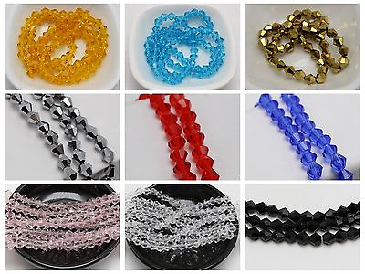#ad 100pcs 6mm Bicone bead Faceted Crystal Glass Beads Color For Choice $2.69