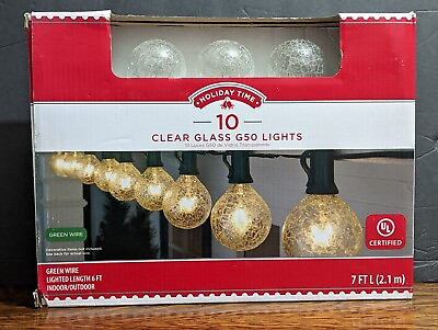 #ad G50 6ft Indoor Outdoor 10x 2quot; Globes Patio Lights Light String Edison Bulbs $24.00