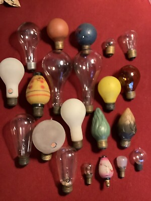 #ad Antique Light Bulb 21 Edison Art Deco Nouveau Clear Frosted Rare Pieces TSTD $125.00