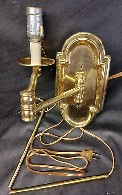 #ad Vintage Swing Arm Adjustable Polished Brass Wall Sconce Light Fixture $58.00