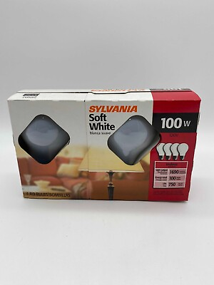#ad NOS Sylvania Soft White 4 Pack A19 100w Light Bulbs Made in USA $15.00