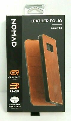 #ad NEW Nomad Leather Folio Phone Case BROWN for Samsung Galaxy S8 Rugged Patina $12.30