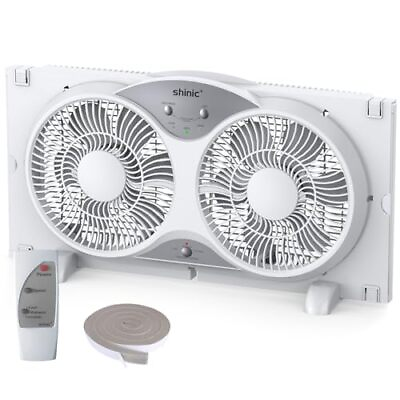 #ad Window Fan with Reversible Airflow Quiet Twin 9quot; Blades Full Remote Control... $76.04