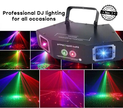 #ad DJ Lights4 Beam Effect Stage Light RGB Sound Activated Party Lights amp; Strobe $89.99