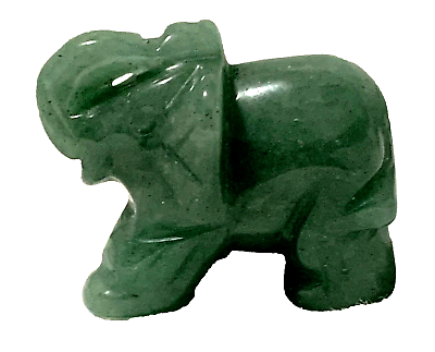 #ad NEW Hand Carved Natural Green Aventurine Stone Jade Elephant Figure Figurine $14.00