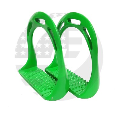 #ad Aluminum Green Horse Riding Stirrups Size 4.75 Inch New 10 Colors $49.99