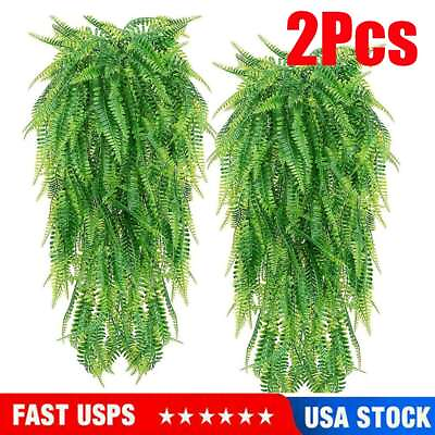 #ad 2 * Artificial Hanging Plants Vines Fake Ivy Ferns Outdoor Wedding Garland Decor $10.49