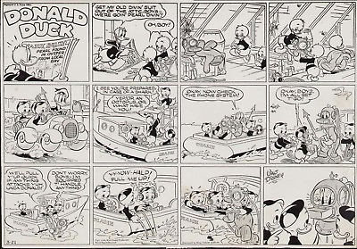 #ad #ad 1948 WALT DISNEY DONALD DUCK ORIGINAL COMIC PAGE SUNDAY NEWSPAPER PRODUCTION ART $349.99