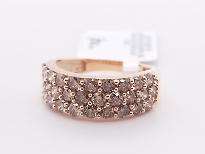 #ad JTV CDG139 Champagne Diamond 10k Rose Gold Wide Band Ring sz 8 $516.25