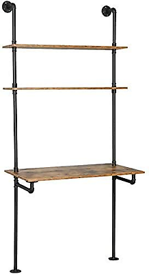 #ad Wall Mount Desk Ladder Desk Shelf Desk Industrial Desk Wall Table Computer $160.86