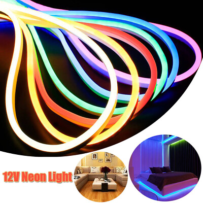 #ad 5M 10M LED Strip Light Sign Neon Lights Cuttable Waterproof Silicone Tube Light $4.54