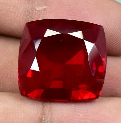 #ad 56.05 Ct Natural Mozambique Blood Red Ruby Cushion Cut Loose Gemstone Certified $25.80