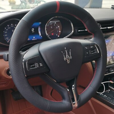 #ad Custom Car Steering Wheel Cover Leather For Maserati Ghibli Levante Quattroporte $41.29