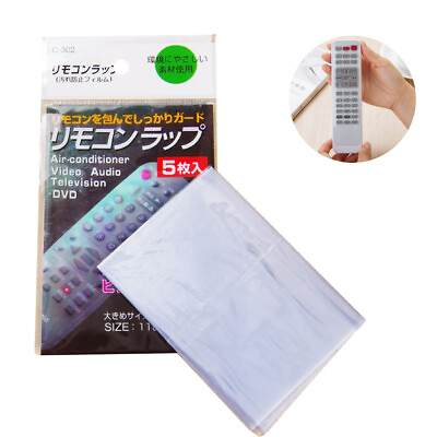 #ad Clear Remote Control Cover 5 Sheets TV Remote Control Protective Bags Universal $6.67