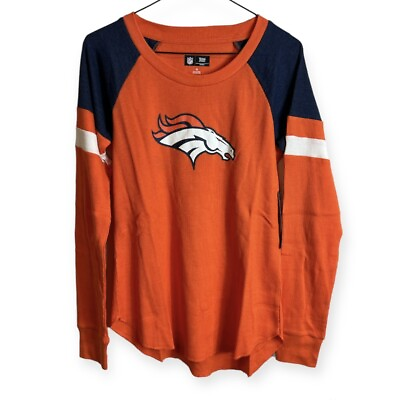 #ad NFL Denver Broncos Shirt Women#x27;s Medium Long Sleeve NFL Team Apparel NWT $19.99