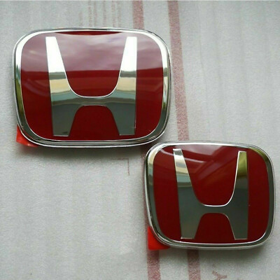 #ad 2PC Red H Emblem Front Rear Badge Fit for 2016 2021 Honda CIVIC SEDAN 4DOOR LOGO $25.98