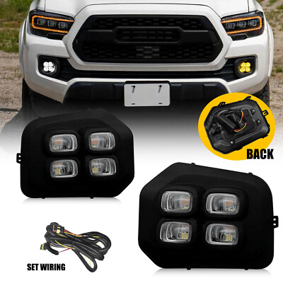 #ad Pair LED Fog Lights Front Bumper DRL Driving Lamp For 2016 2023 Toyota Tacoma EC $57.99