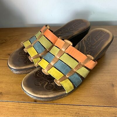 #ad Born Colorful Rainbow Slide Sandals Slip On Size 9 $18.00