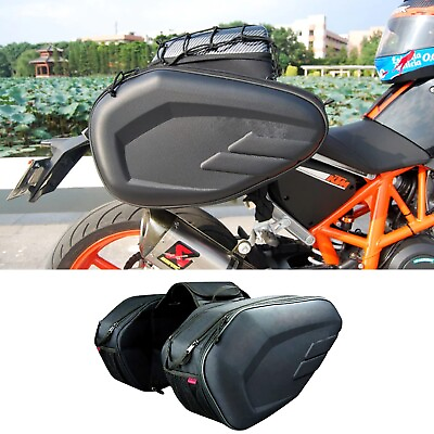 #ad 58L Motorcycle Saddle BagUniversal Bike Saddle Bag with Rain Cover Waterproof $199.99