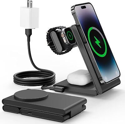 #ad 3 in 1 Charging Station for Apple DevicesMag Safe Charger Stand Fast Charging... $17.99
