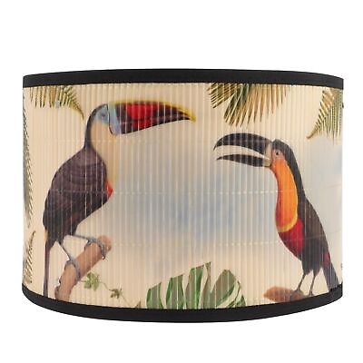 #ad #ad Lamp Shades Drum Lamp Shade E27 Vintage Burlap Lampshade Birds Pattern Chande... $39.60