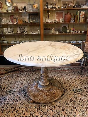 #ad STUNNING INTERIOR EXTERIOR ARCHITECTURAL ROUND MARBLE TOP TABLE. 40quot; Diameter $2500.00