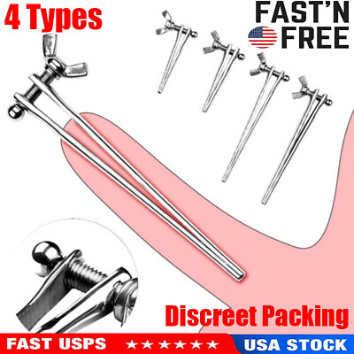 #ad Stainless Steel Hollow Penis Urethral Stretching Sounding Dilator Plug Adult USA $10.09