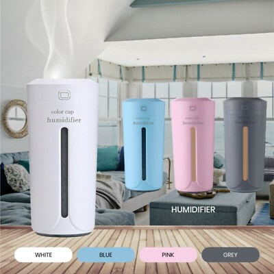 #ad 4 Colors Mini Diffuser Aromatherapy Air Humidifier 230ML Portable LED Ultrasonic $15.04