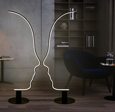 #ad #ad Abstract Art Black Aluminum Floor Lamp LED Light Modern Contemporary Home Decor $297.97