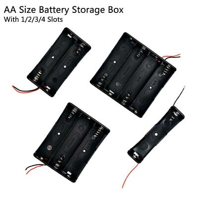 #ad 1x Battery Storage Box Case 1 2 3 4 Slot Way Batteries Clip Holder Case DIY $1.03