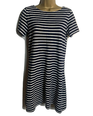 #ad JOULES NAUTICAL BRETON STRIPED DRESS CASUAL THICK JERSEY SPRING SUMMER UK 8 XS GBP 16.20