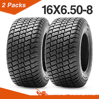 #ad #ad Set 2 16x6.50 8 Lawn Mower Tires 16x6.5x8 4Ply Turf Mower Tractor Tyres Tubeless $59.98
