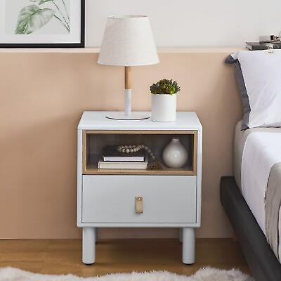 #ad Single Drawer Bedside Table Side Table Compact Bedside Table $145.55