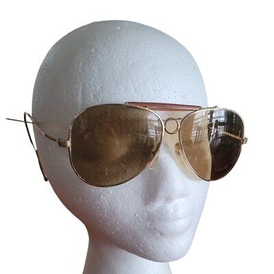 #ad Vintage Gold Frame and Lense Avaitor Sunglasses $59.00