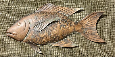 #ad Connecticut Coppersmiths Copper Fish Wall Sculpture Signed amp; Dated R Bunting $142.60