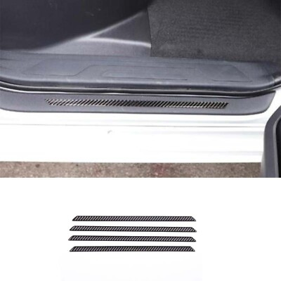 #ad Door Sill Scuff Plate For Toyota Tundra 22 23 Real Carbon Fiber Cover Protector $52.19