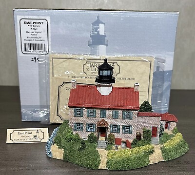 #ad Harbour Lights 2001 East Point New Jersey #260 Lighthouse COA Box $47.00