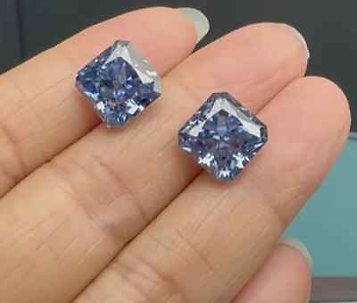 #ad Diamond Loose Stone radiant Gemstones 2PC Blue color VVS1 with $178.00