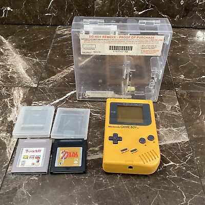 #ad Original Nintendo GameBoy Yellow DMG 01 Console LINKS AWAKENING WORKS EXCELLENT $179.99