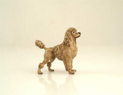 #ad OLD STOCK Franz Bergmann Vienna Standing Beige POODLE DOG Brass Bronze $169.99