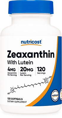 #ad Nutricost Zeaxanthin with Lutein 20mg 120 Softgels Non GMO amp; Gluten Free $14.98